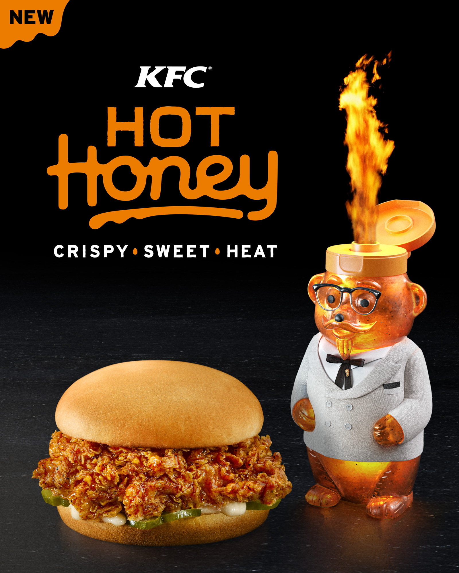KFC Introduces New Hot Honey Chicken & Feisty Adoptable Colonel Bear ...