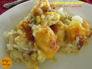 Chicken Bacon Ranch Tater Tot Casserole - Life With Kathy
